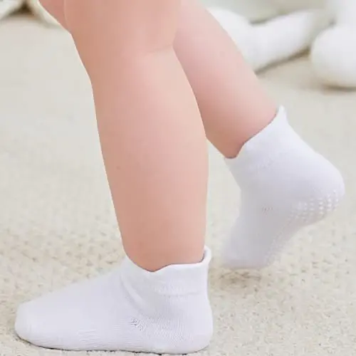 Zaples Baby Non Slip Grip To'piqli paypoqlar, chaqaloqlar, yosh bolalar, o'g'il bolalar va qizlar uchun sirpanmaydigan taglikli. - 11