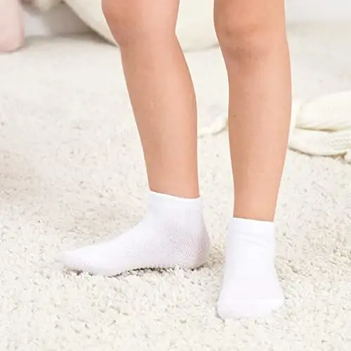 ZAPLES Baby Non Slip Grip To‘piqli paypoqlar, sirpanishga qarshi tutqichli bolalar uchun past kesimli paypoqlar - 2