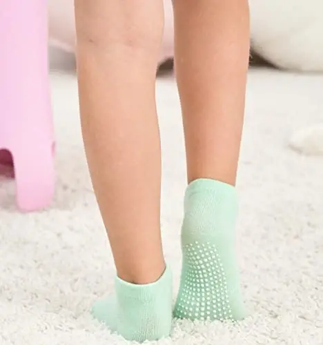 ZAPLES Baby Non Slip Grip Ankle Socks with Anti Skid Grippers Boys Girls Low Cut for Infants Toddlers Kids - 4
