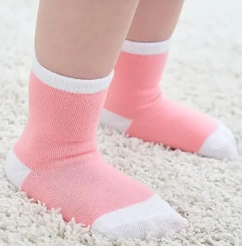 ZAPLES Baby Non Slip Grip Crew Socks with Anti Skid Soles for Infants Toddlers Kids Boys Girls - 2