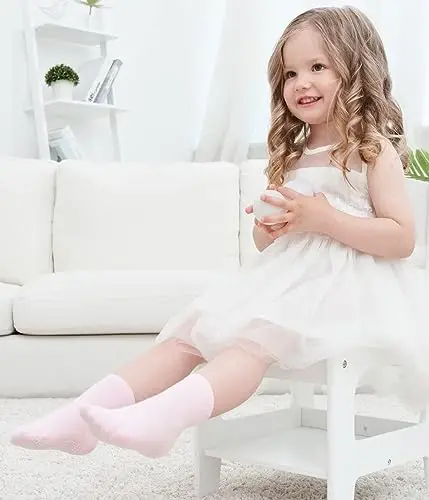 ZAPLES Baby Non Slip Grip Crew Socks with Anti Skid Soles for Infants Toddlers Kids Boys Girls - 6