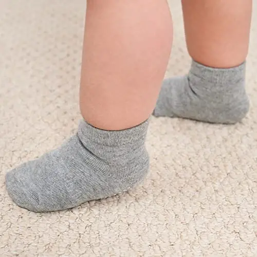 ZAPLES Baby Non Slip Grip Ankle Socks with Anti Skid Grippers Boys Girls Low Cut for Infants Toddlers Kids - 6