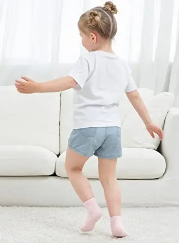 ZAPLES Baby Non Slip Grip Crew Socks with Anti Skid Soles for Infants Toddlers Kids Boys Girls - 3