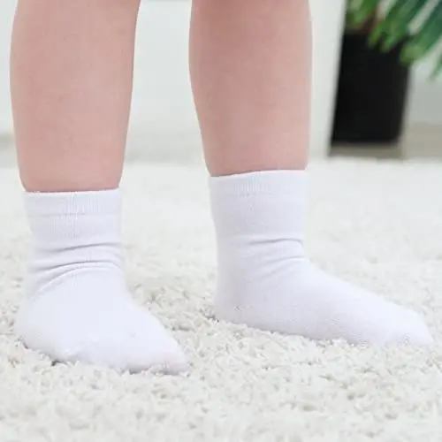 ZAPLES Baby Non Slip Grip Crew Socks with Anti Skid Soles for Infants Toddlers Kids Boys Girls - 4