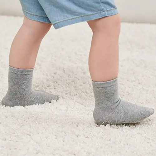 ZAPLES Chaqaloqlar, bolalar, o'g'il bolalar va qizlar uchun sirpanishga qarshi taglikli, sirpanmaydigan Baby Paypoqlar - 4