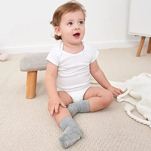 ZAPLES Chaqaloqlar, bolalar, o'g'il bolalar va qizlar uchun sirpanishga qarshi taglikli, sirpanmaydigan Baby Paypoqlar - 7