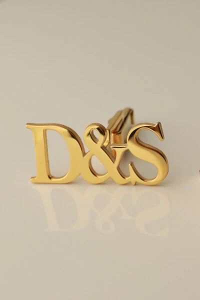 Запонки с инициалами из стерлингового серебра 925 пробы с золотым покрытием 14 карат - 7