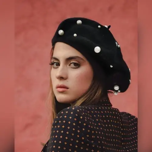 ZARSIO Ayollar Beret Marvarid Elegant Shirin Rassom Frantsuz Uslubi Beret Beanie Qalpog'i - 6