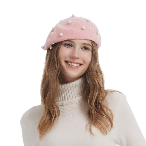 ZARSIO Ayollar uchun Bere Pearl Elegant Shirin Rassom Frantsuzcha Uslubidagi Bere Beanie Qalpoq - 6