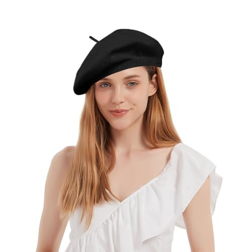 ZARSIO Cotton French Beret Hat Summer Knitted Soft Thin Beret Hat Slouchy Loose Painters Hat Solid Color for Women - 1