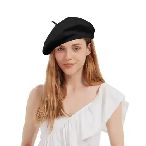 ZARSIO Cotton French Beret Hat Summer Knitted Soft Thin Beret Hat Slouchy Loose Painters Hat Solid Color for Women - 3