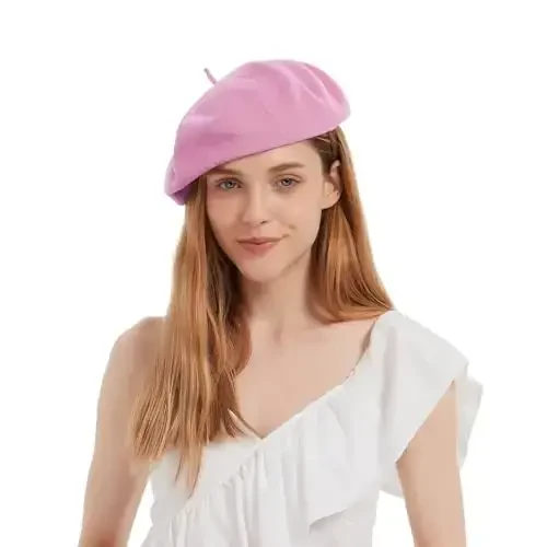 ZARSIO Cotton French Beret Hat Summer Knitted Soft Thin Beret Hat Slouchy Loose Painters Hat Solid Color for Women - 1