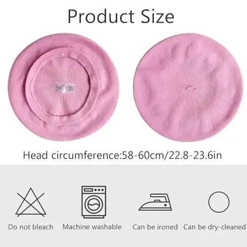 ZARSIO Cotton French Beret Hat Summer Knitted Soft Thin Beret Hat Slouchy Loose Painters Hat Solid Color for Women - 6