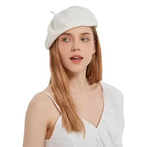 ZARSIO Cotton French Beret Hat Summer Knitted Soft Thin Beret Hat Slouchy Loose Painters Hat Solid Color for Women - 1
