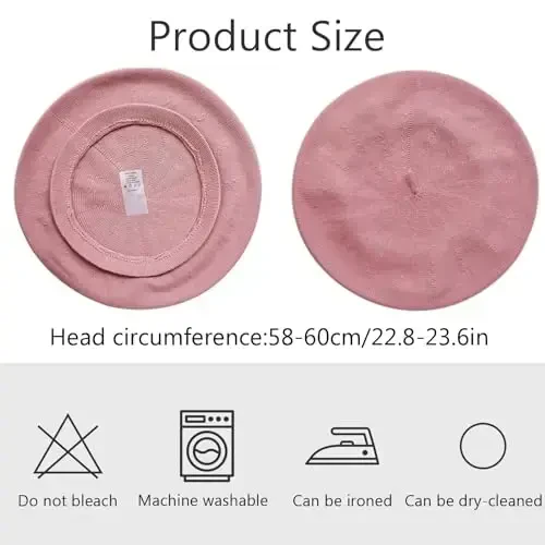 ZARSIO Cotton French Beret Hat Summer Knitted Soft Thin Beret Hat Slouchy Loose Painters Hat Solid Color for Women - 7