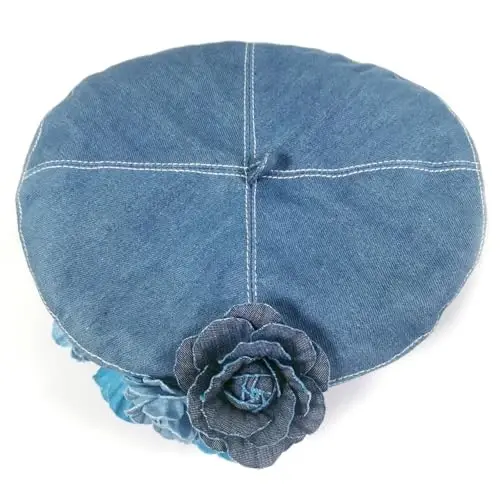 ZARSIO Denim Bere Shlyapa Ayollar Uchun Rassom Shlyapasi Frantsuz Shlyapasi Rassom Shlyapasi Kundalik Quyosh Shlyapasi Sozlanadigan Qayishli - 4