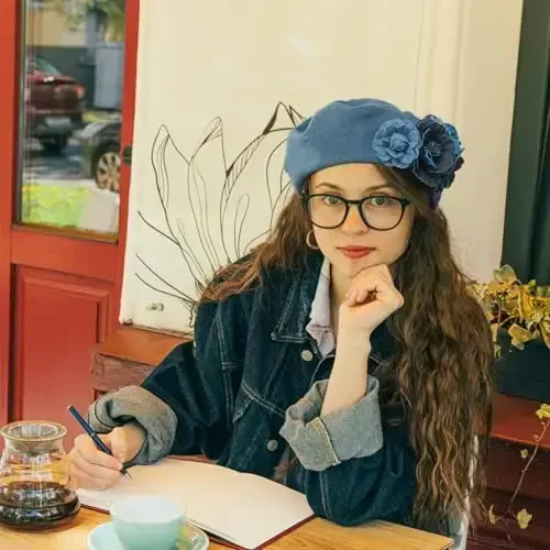 ZARSIO Denim Bere Shlyapa Ayollar Uchun Rassom Shlyapasi Frantsuz Shlyapasi Rassom Shlyapasi Kundalik Quyosh Shlyapasi Sozlanadigan Qayishli - 2