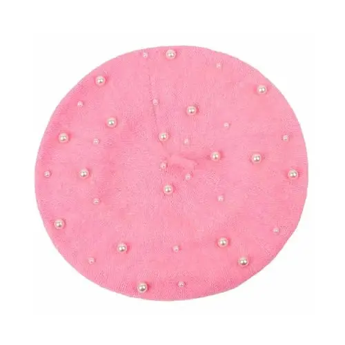 ZARSIO Women Beret Pearl Elegant Sweet Artist French Style Beret Beanie Cap - 6