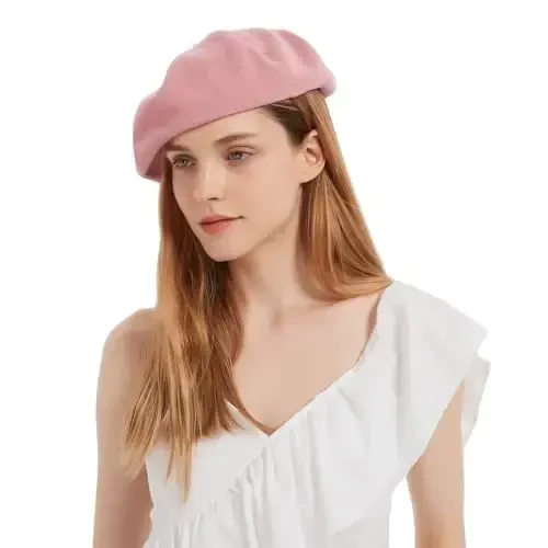 ZARSIO Cotton French Beret Hat Summer Knitted Soft Thin Beret Hat Slouchy Loose Painters Hat Solid Color for Women - 3