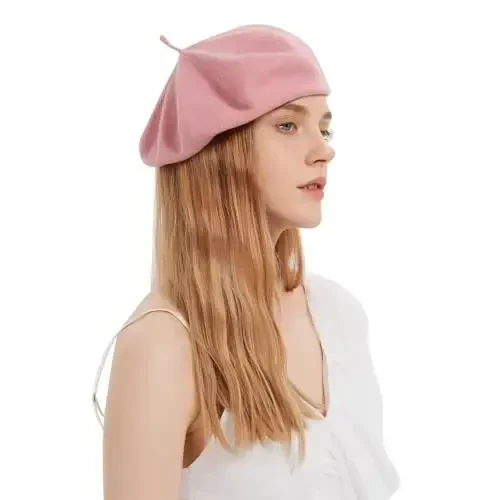 ZARSIO Cotton French Beret Hat Summer Knitted Soft Thin Beret Hat Slouchy Loose Painters Hat Solid Color for Women - 6