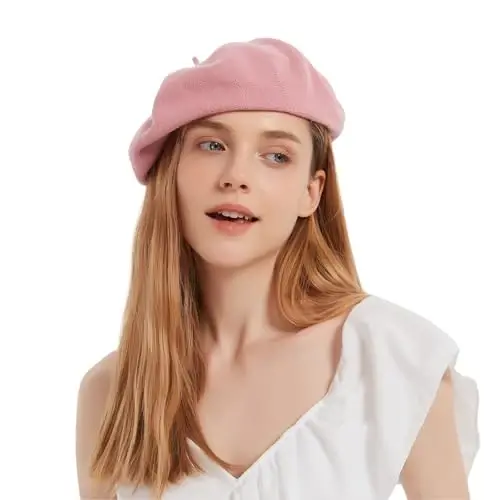 ZARSIO Cotton French Beret Hat Summer Knitted Soft Thin Beret Hat Slouchy Loose Painters Hat Solid Color for Women - 1
