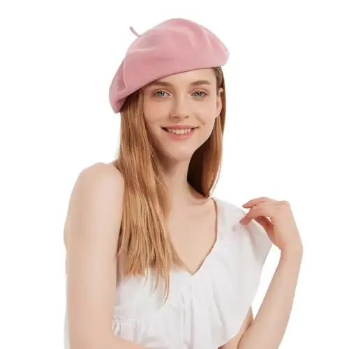 ZARSIO Cotton French Beret Hat Summer Knitted Soft Thin Beret Hat Slouchy Loose Painters Hat Solid Color for Women - 2