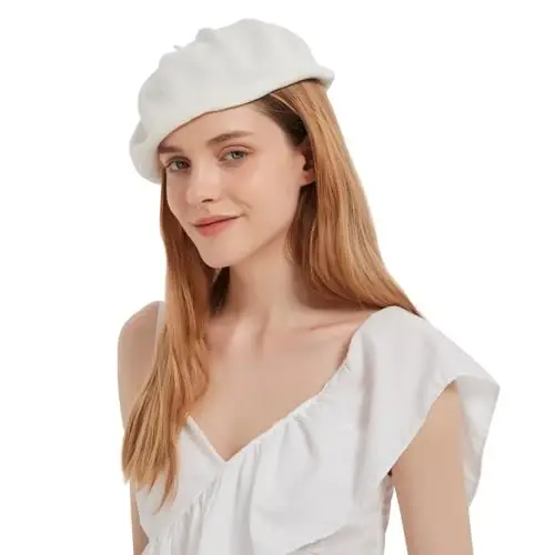 ZARSIO Cotton French Beret Hat Summer Knitted Soft Thin Beret Hat Slouchy Loose Painters Hat Solid Color for Women - 2