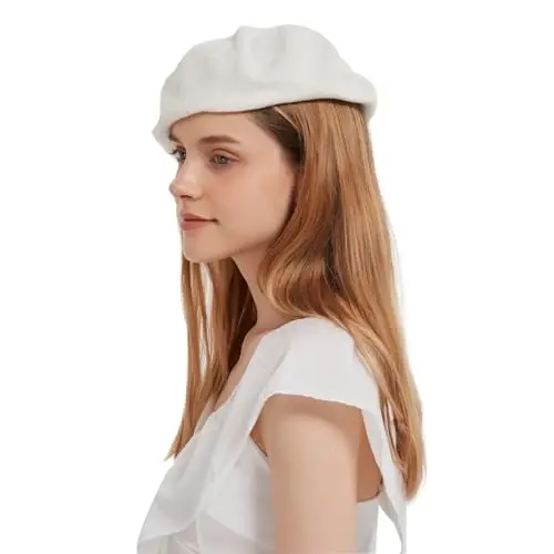 ZARSIO Cotton French Beret Hat Summer Knitted Soft Thin Beret Hat Slouchy Loose Painters Hat Solid Color for Women - 6