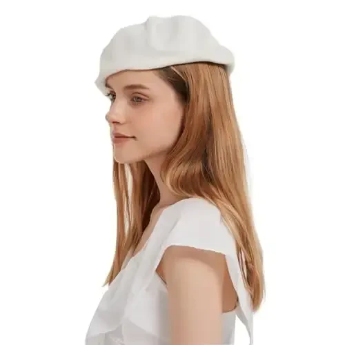 ZARSIO Paxta Fransuz Beret Shapka Yozgi Trikotaj Yumshoq Yupqa Beret Shapka Bo'sh Rassomlar Shapka Ayollar uchun Qattiq Rang - 6