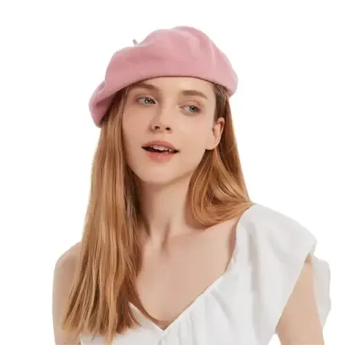 ZARSIO Paxta Fransuz Beret Shlyapasi Yozgi Trikotaj Yumshoq Yupqa Beret Shlyapasi Yumshoq Bo'sh Rassomlar Shlyapasi Ayollar uchun Qattiq Rang - ZARSIO