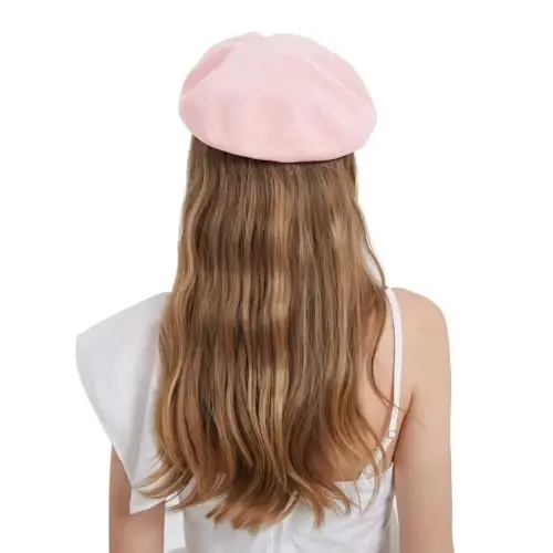 ZARSIO Summer French Beret Breathable Thin Beret Hat Solid Color Beanie for Women Lady - 7