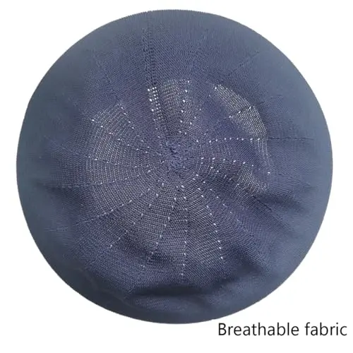 ZARSIO Summer French Beret Breathable Thin Beret Hat Solid Color Beanie for Women Lady - 6