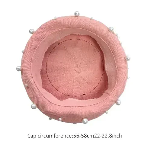 ZARSIO Summer French Pearl Beret Breathable Thin Beret Hat Beanie for Women Lady - 7