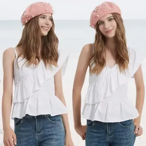 ZARSIO Summer French Pearl Beret Naфас олувчи ингичка берет шляпаси аёллар учун - 6