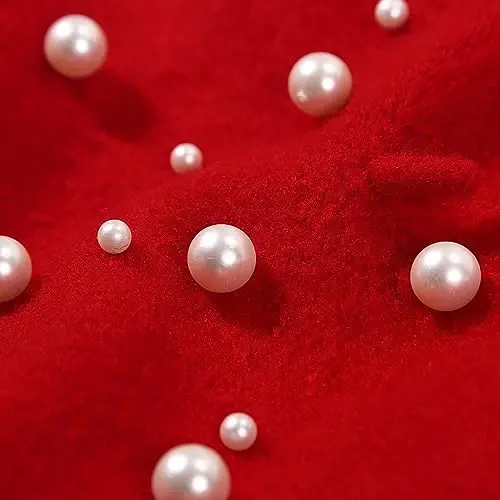 ZARSIO Women Beret Pearl Elegant Sweet Artist French Style Beret Beanie Cap - 5