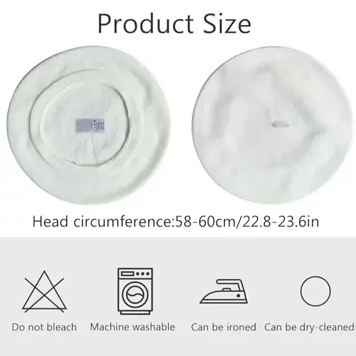 ZARSIO Хлопковый французский берет Летняя вязаная мягкая тонкая шапка-берет Мешковатая свободная шапка художника Однотонная для женщин - 7