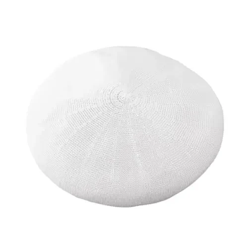 ZARSIO Summer French Beret Breathable Thin Beret Hat Solid Color Beanie for Women Lady 