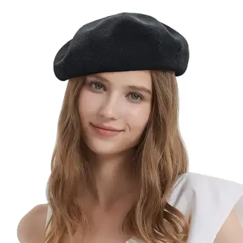 ZARSIO Summer French Beret Breathable Thin Beret Hat Solid Color Beanie for Women Lady - 4