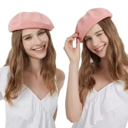 ZARSIO Yozgi Fransuz Bereti Nafas Oluvchan Yupqa Beret Shlyapa Ayollar uchun Qattiq Rangli Beanie - 4