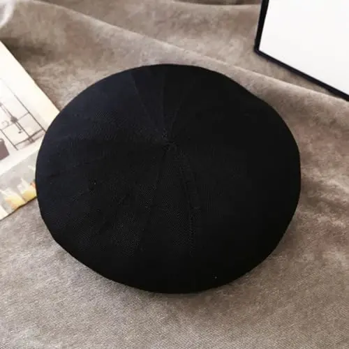 ZARSIO Yozgi Frantsuz Bereti Nafas Oluvchan Yupqa Beret Shlyapa Ayollar uchun Qattiq Rangli Beanie - 6