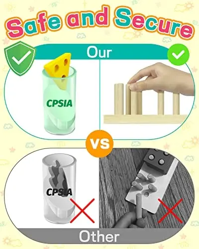 Zartores Montessori Oyuncakları 1 2 3 Yaşındaki Erkek ve Kız Çocuklar İçin, 2-4 0-2 Yaş Aralığı İçin Ahşap Duyusal Oyuncaklar, 1 2 Yaşındaki Erkek Kız Doğum Günü Hediyeleri, Eğitici Bebek Öğrenme Bulmaca Oyuncakları - 4