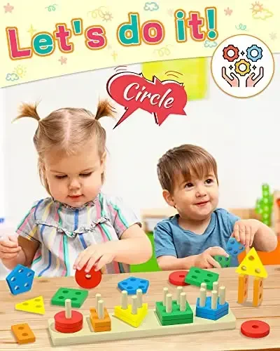 Zartores Montessori Toys for 1 2 3 Year Old Boys Girls Toddlers, Wooden Sensory Toys for Ages 2-4 0-2, 1 2 Year Old Boy Girl Birthday Gifts, Educational Toddler Learning Puzzles Toys - 2