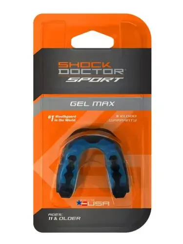 Защитная каппа Shock Doctor Sport Gel Max для футбола, баскетбола, хоккея, футбола, юношеская, сине-черная - 9