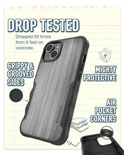 Защитный магнитный чехол Smartish для iPhone 14 — Gripzilla, совместим с MagSafe [Прочный + Жесткий] Сверхпрочный бронированный тонкий чехол с защитой от падений для Apple iPhone 14 — Graspin' Aspen - 2