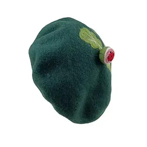 Zasy Casual Wool Beret Hat Classic French Artist Beanies Handmade Cap for Women - 4