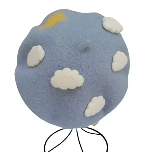 Zasy Casual Wool Beret Hat Classic French Artist Beanies Handmade Cap for Women - 3