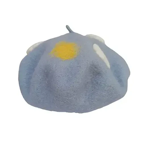 Zasy Casual Wool Beret Hat Classic French Artist Beanies Handmade Cap for Women - 7