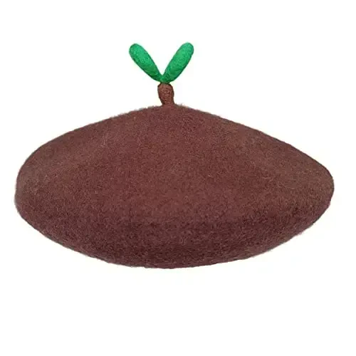 Zasy Casual Wool Beret Hat Classic French Artist Beanies Handmade Cap for Women 