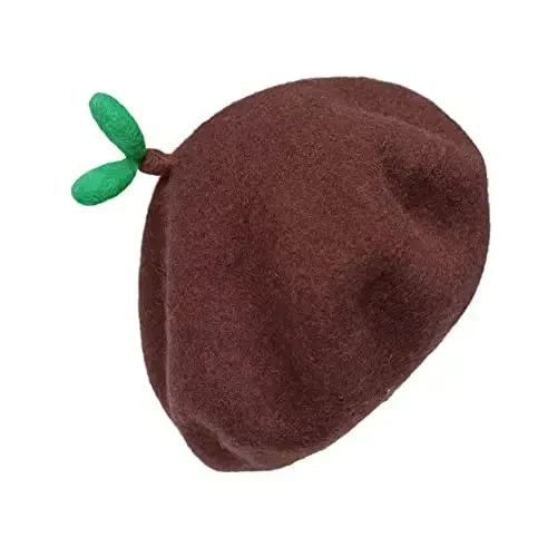 Zasy Casual Wool Beret Hat Classic French Artist Beanies Handmade Cap for Women - 5