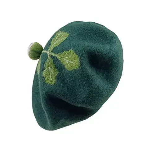 Zasy Casual Wool Beret Hat Classic French Artist Beanies Handmade Cap for Women - 3
